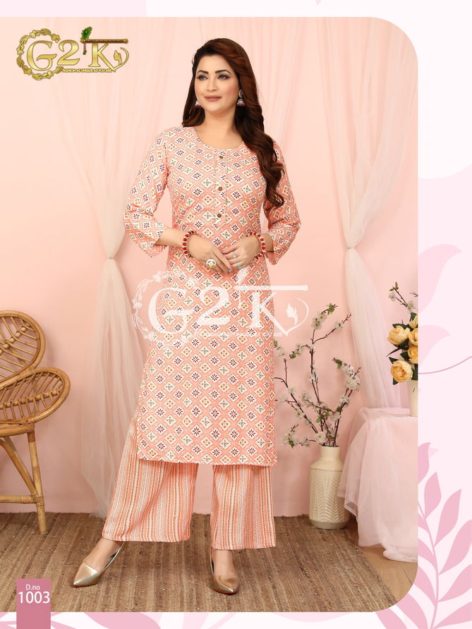 G2K Gulabo Rayon Printed Kurti With Bottom Wholesale Market In Surat